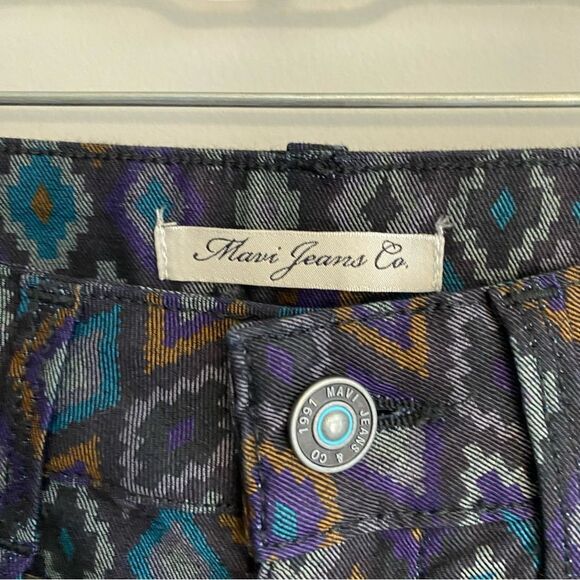 MAVI Serena Low Rise Super Skinny Y2K Geometric Ikat Printed Jeans Size 26 NWT - Picture 2 of 9